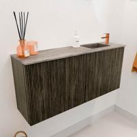 Toiletmeubel Mondiaz Joya Dlux | 90 cm | Meubelkleur Shadow | Faye wastafel Oza Wasbak Rechts | 1 kraangat