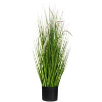 Atmosphera siergras kunstplant - grasplant sprieten/pluimen - donkergroen - H100 cm - in pot - pvc   -