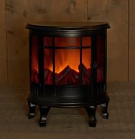 Batterijverlichting haard zwart 30 x 16 x 35 cm met timer - Annas collection