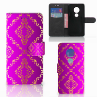 Wallet Case Motorola Moto G7 Play Barok Roze - thumbnail