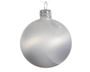 6 Glazen kerstballen mat 6 cm ijslak - Decoris