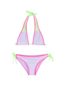 MC2 Saint Barth Kids bikini à logo brodé - Violet