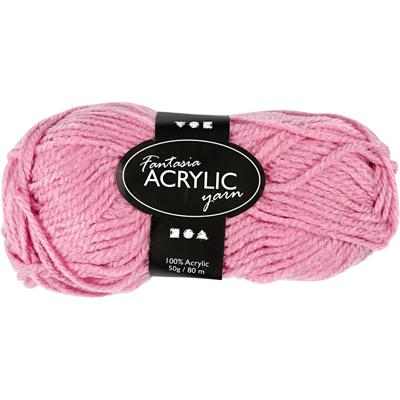 Creativ Company Acrylgaren, roze, 50gr, 80m
