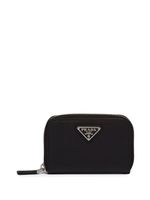 Prada porte-monnaie en cuir Saffiano à plaque logo - Noir