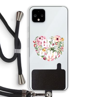 GRL PWR Flower: Pixel 4 XL Transparant Hoesje met koord