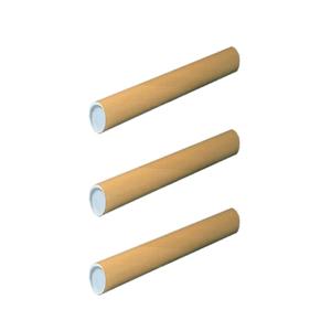 Poster koker van karton - Set van 6x stuks - 310 x 40 mm - Bruin - Verzendkokers - Voor A4 formaat p