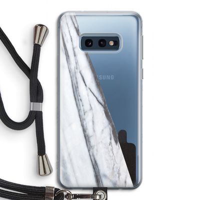 Gestreepte marmer: Samsung Galaxy S10e Transparant Hoesje met koord