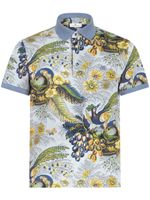 ETRO polo en coton à fleurs - Bleu - thumbnail