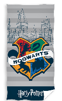 Harry Potter strandlaken 70 x 140 cm - Hogwarts grijs