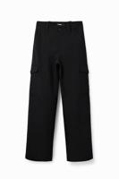 Soepelvallende cargobroek - BLACK - S