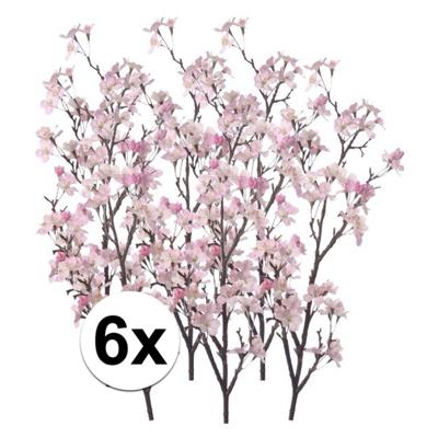 Bellatio flowers & plants Appelbloesem takken - 6x - roze - 104 cm - kunststof