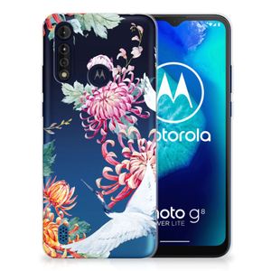 Motorola Moto G8 Power Lite TPU Hoesje Bird Flowers