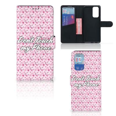 OnePlus 9 Pro Portemonnee Hoesje Flowers Pink DTMP OnePlus 9 Pro Portemonnee Hoesje Flowers Pink DTMP