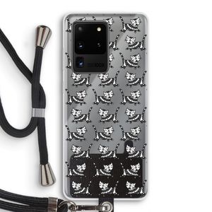 Zwarte poes: Samsung Galaxy S20 Ultra Transparant Hoesje met koord