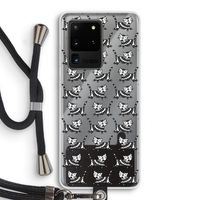 Zwarte poes: Samsung Galaxy S20 Ultra Transparant Hoesje met koord