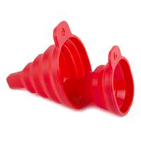 Benson Trechter set - opvouwbaar - 2x stuks - rood - siliconen - keuken/auto/klussen