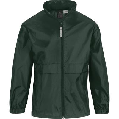 B&C Regenjas - kinderen - donkergroen - sirocco windjas - nylon
