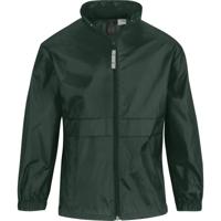 B&C Regenjas - kinderen - donkergroen - sirocco windjas - nylon
