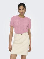 Only Onlsaga Life Ss O-neck Cc Knt Trui Korte Mouw Romance Rose