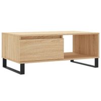 vidaXL Salontafel 90x50x36,5 cm bewerkt hout sonoma eikenkleurig - thumbnail