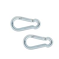 Karabijnhaken - 2x - verzinkt staal - 4 cm - karabijnhaak - snaphooks/ carabiners