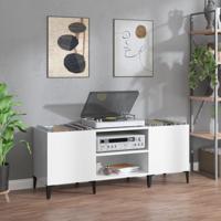 Platenkast 121x38x48 cm bewerkt hout hoogglans wit - thumbnail