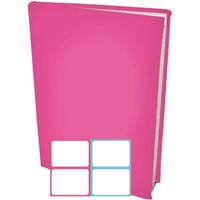 Rekbare Boekenkaften A4 - Roze - 6 stuks inclusief kleur labels - thumbnail