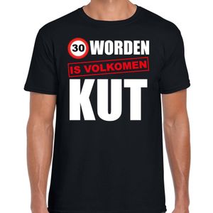 Verjaardag cadeau t-shirt 30 jaar - dertig worden is volkomen kut zwart voor heren