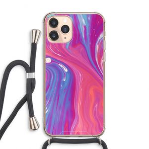 Paarse stroom: iPhone 11 Pro Max Transparant Hoesje met koord