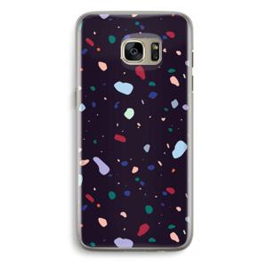 Dark Rounded Terrazzo: Samsung Galaxy S7 Edge Transparant Hoesje