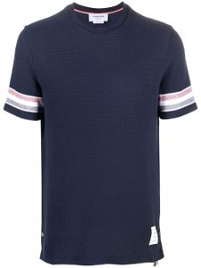 Thom Browne t-shirt rayé à bandes tricolores - Bleu