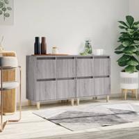 Dressoirs 2 st 60x35x70 cm bewerkt hout grijs sonoma eikenkleur