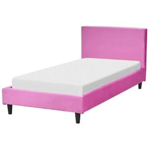 Beliani - FITOU - Eenpersoonsbed - Roze - 90 x 200 cm - Fluweel