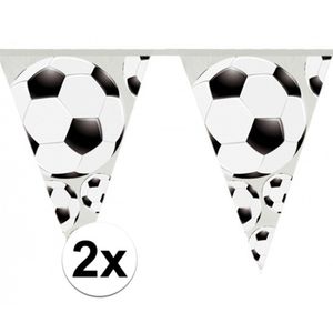 2x Slingers voetbal vlaggen van 4 meter