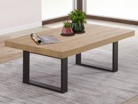 Salontafel LIEZE 130 cm franse eik met U-poten - thumbnail