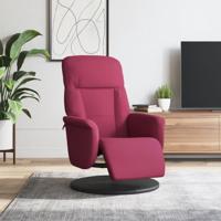 Fauteuil verstelbaar met voetensteun fluweel wijnrood Fauteuil verstelbaar met voetensteun fluweel wijnrood