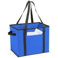 Auto kofferbak/kasten organizer tas blauw vouwbaar 34 x 28 x 25 cm   - - thumbnail