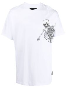 Philipp Plein t-shirt à imprimé squelette - Blanc