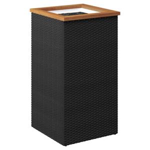 vidaXL Plantenbak 40x40x80 cm poly rattan zwart