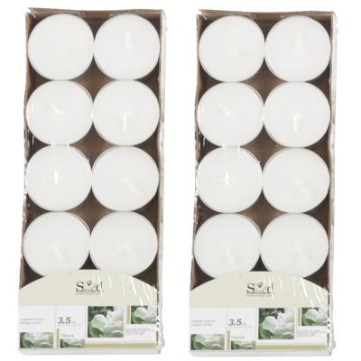 Arti Casa Geurtheelichtjes - 20x stuks - jasmijn - wit - was/paraffine - 3,5 uur