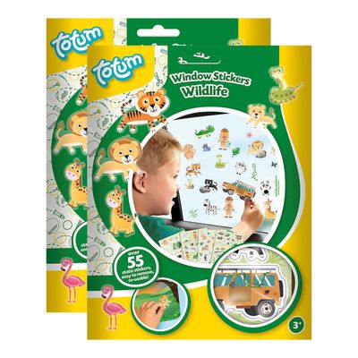 Auto raamstickers - 110x - jungle/wildlife thema - voor kinderen