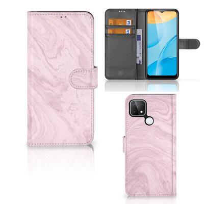 OPPO A15 | Bookcase | Marble Pink - Origineel Cadeau Vriendin