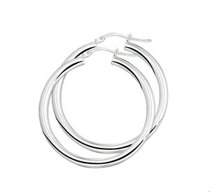 TFT Creolen Ronde Buis Zilver Glanzend 4 mm x 35 mm