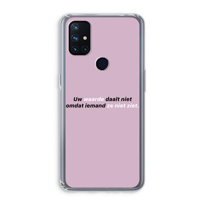 uw waarde daalt niet: OnePlus Nord N10 5G Transparant Hoesje