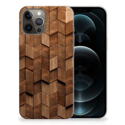 Bumper Hoesje voor iPhone 12 Pro Max Wooden Cubes Bumper Hoesje voor iPhone 12 Pro Max Wooden Cubes