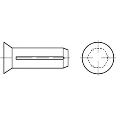 TOOLCRAFT TO-5439189 Verzonken groefpennen (Ø x l) 3 mm x 18 mm Staal 500 stuk(s)