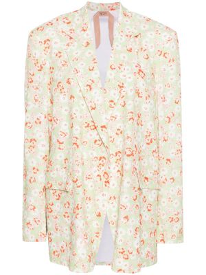 Nº21 blouse en crêpe à fleurs - Vert
