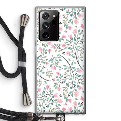 Sierlijke bloemen: Samsung Galaxy Note 20 Ultra / Note 20 Ultra 5G Transparant Hoesje met koord