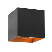 Highlight WandspotSquare zwart met goud 10cm - W3618.38