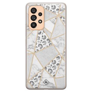 Samsung Galaxy A53 siliconen hoesje - Stone & leopard print